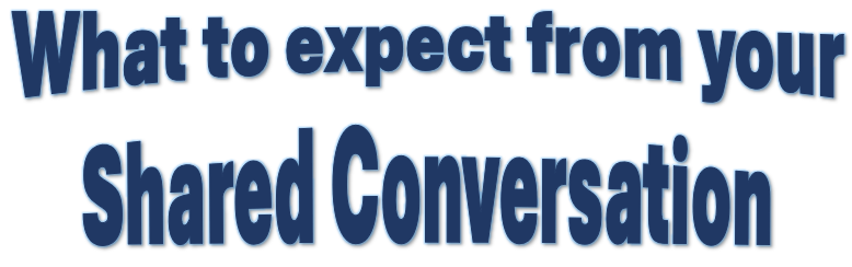 sign saying what to expect from your Shared Conversation